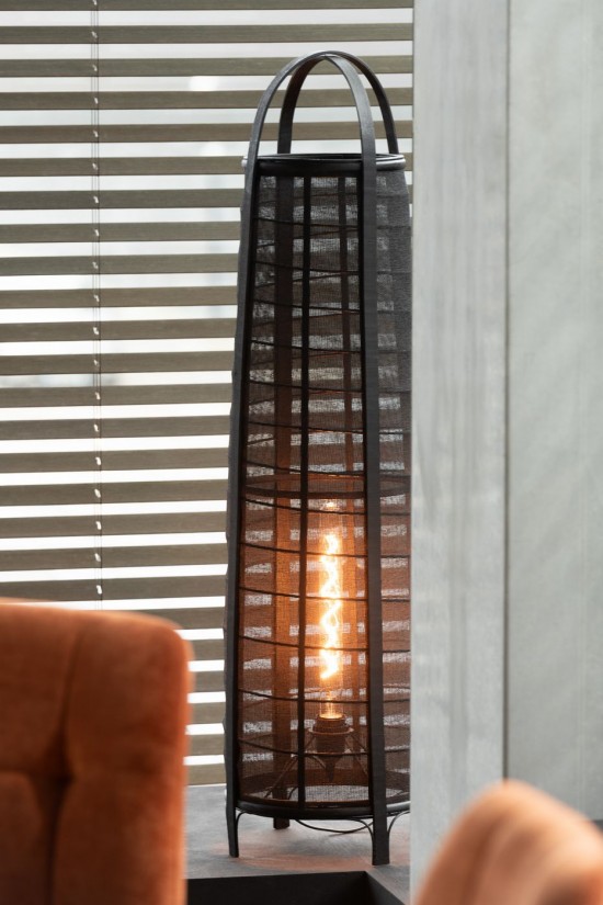 Jline Lampara Don Algodon Bambu Negro.