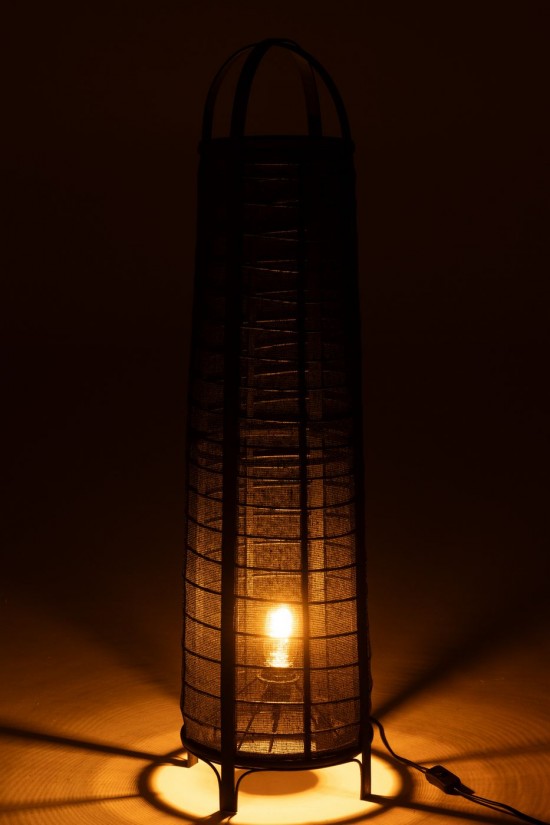 J Line Lampadaires Lampes Raides Debouts Sur Pied De Sol Jolipa Lampe Don Coton Bambou Noir.
