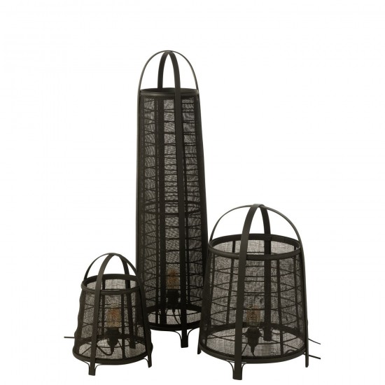 J Line Lamp Don Cotton Bamboo Black Floor lights Standing Floorlamps.