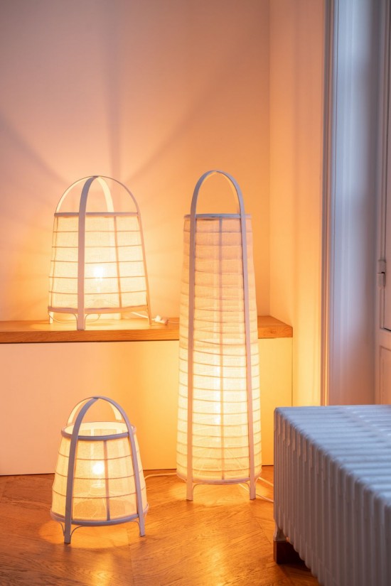 Jline Lampara Don Algodon Bambu Blanco.