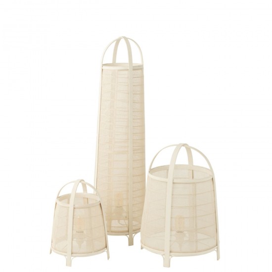 J Line Lamp Don Cotton Bamboo White Floor lights Standing Floorlamps.