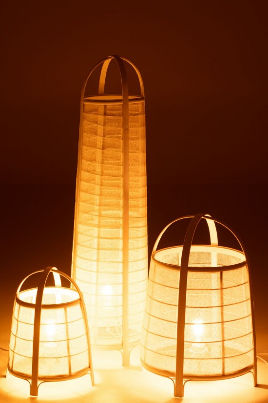 Jline Lampe Don Baumwolle Bambus Weiß Stehleuchten.