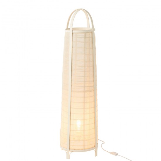J Line Lamp Don Katoen Bamboe Wit Vloerlampen Stalampen Staande Lampen Staanlampen JO46382.