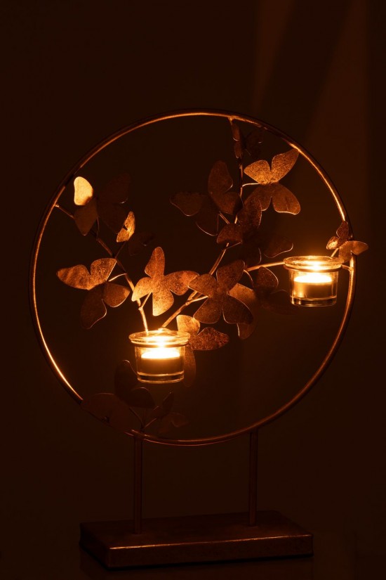 J Line photophores Jolipa Porte Bougie Fly Metal Or.