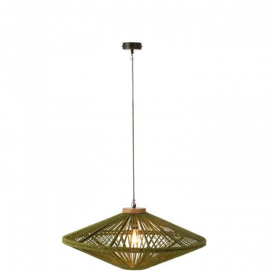 J Line Hanglamp Ovni Ijzer Jute Groen Medium hang pendellampen licht JO46457.