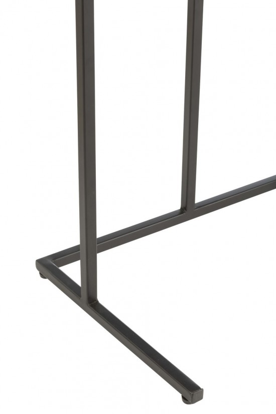 Jline Set Van 2 Tafels Rechthoek Ijzer Mangohout Bruin Zwart.