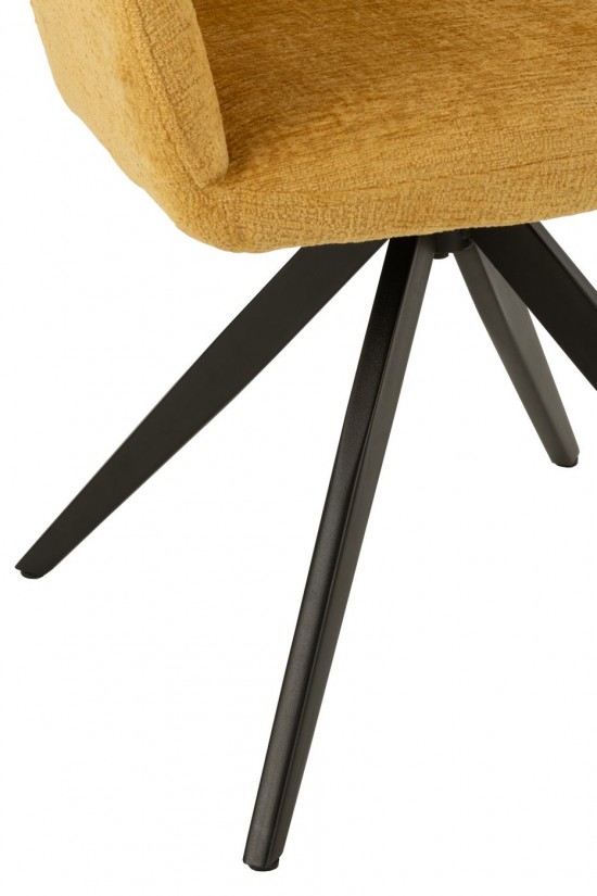 J Line Chair Louna Iron Acrylic Ochre dining chairs.