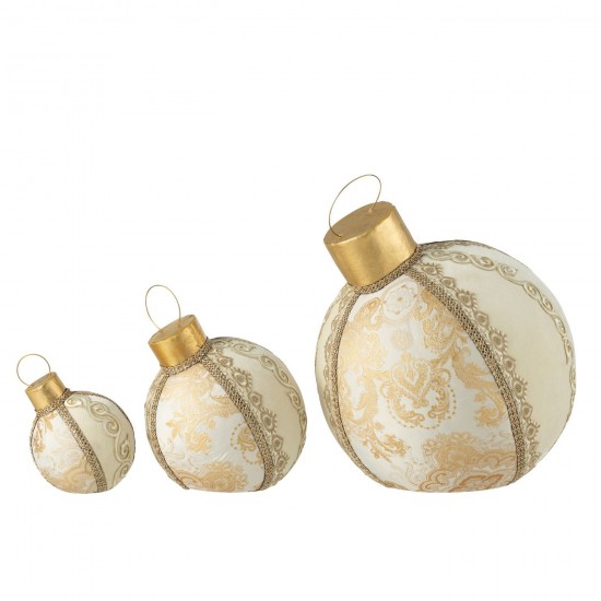 J Line objets Jolipa Boule Décorative Motifs Polyfoam Textile Or Large.