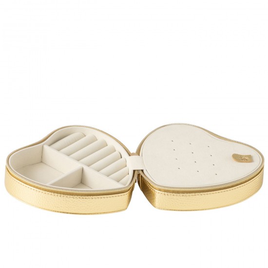 J Line Porte bijoux. Boîte à bijoux. Boîtes à bijoux Jolipa Boite A Bijoux Coeur Cuir Artificiel Or.