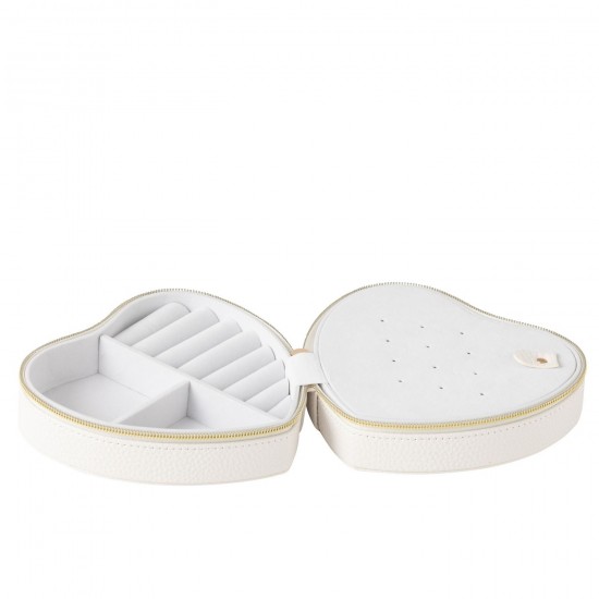 J Line Porte bijoux. Boîte à bijoux. Boîtes à bijoux Jolipa Boite A Bijoux Coeur Cuir Artificiel Blanc.