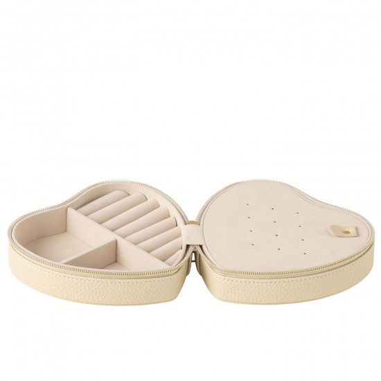 J Line Porte bijoux. Boîte à bijoux. Boîtes à bijoux Jolipa Boite A Bijoux Coeur Cuir Artificiel Beige.
