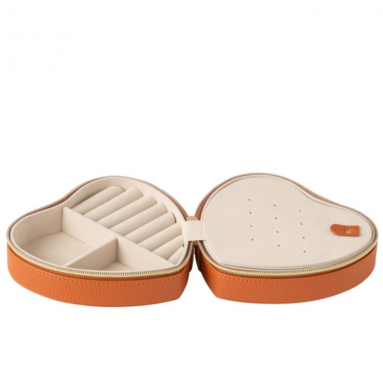 J Line Porte bijoux. Boîte à bijoux. Boîtes à bijoux Jolipa Boite A Bijoux Coeur Cuir Artificiel Cognac.
