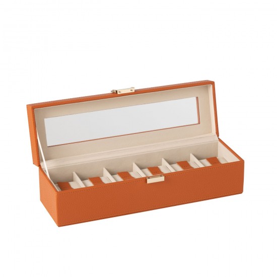 J Line Porte bijoux. Boîte à bijoux. Boîtes à bijoux Jolipa Boite A Montres 6 Compartiments Cuir Artificiel Cognac.