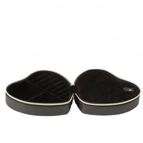 J Line Porte bijoux. Boîte à bijoux. Boîtes à bijoux Jolipa Boite A Bijoux Coeur Cuir Artificiel Noir.