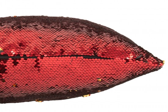 Jline Kussen Omkeerbaar Sequin Rood Goud.