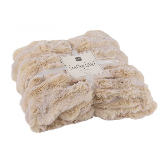 J Line Plaid Wave Polyester Crème plaids deken dekens dekentjes quilts JO46599.