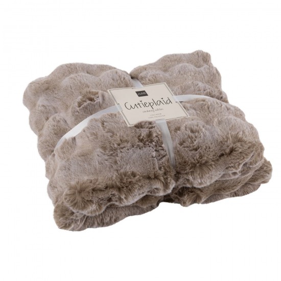 J Line Plaid Wave Polyester Taupe plaids deken dekens dekentjes quilts JO46601.