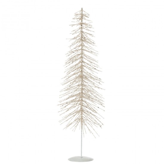 J Line Kerstboom Decoratief Glitter Metaal Plastiek Wit Zilver Large kerstbomen JO47050.