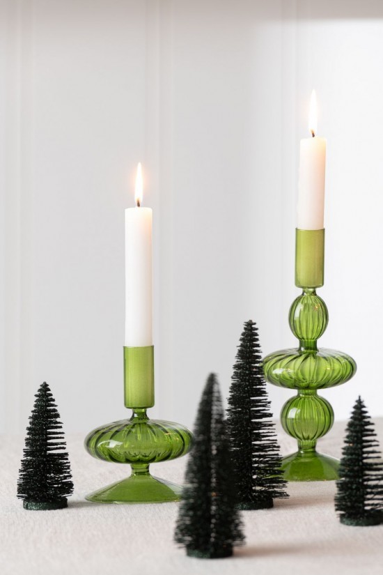 Jline Caja De 4 Arbol De Navidad Decorativo Lentejuelas Plastico Verde Oscuro.