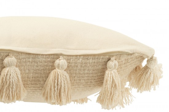 J Line coussins Jolipa Coussin Tissé Floches Coton Beige.