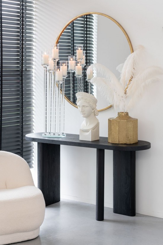 J Line Portacandela 5 Grosso Vetro Trasparente Candelabro 5 Grande Vidrio Transparante.