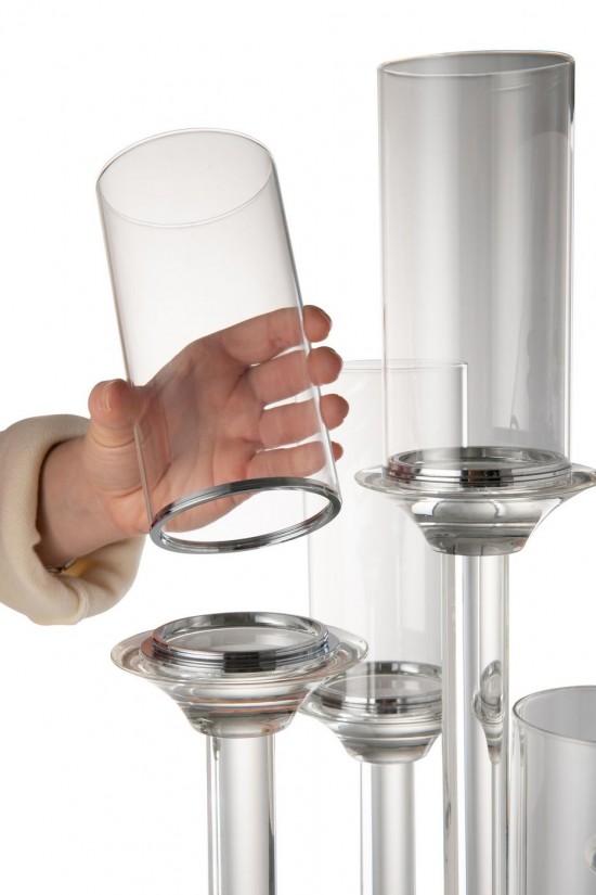 J Line chandeliers candélabres Jolipa Chandelier 5 Large Verre Transparent.