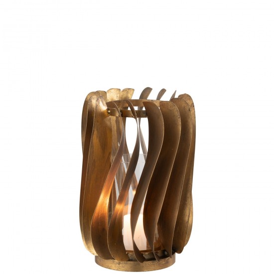J Line Windlicht Tina Ijzer Fuweel Goud windlichten JO47434.