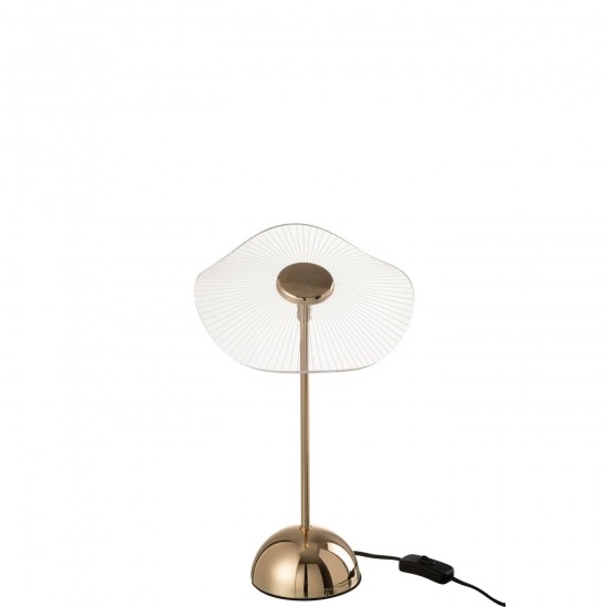 J Line Lampada Da Tavolo Led Fiore Metallo Plastica Oro Small Lámpara Led Flor Metal Plástico Oro Small.