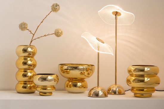 JLine J Line Tafellamp Led Bloem Metaal Plastiek Goud Large Tafellampen Leeslichten Leeslampen Binnenverlichting.