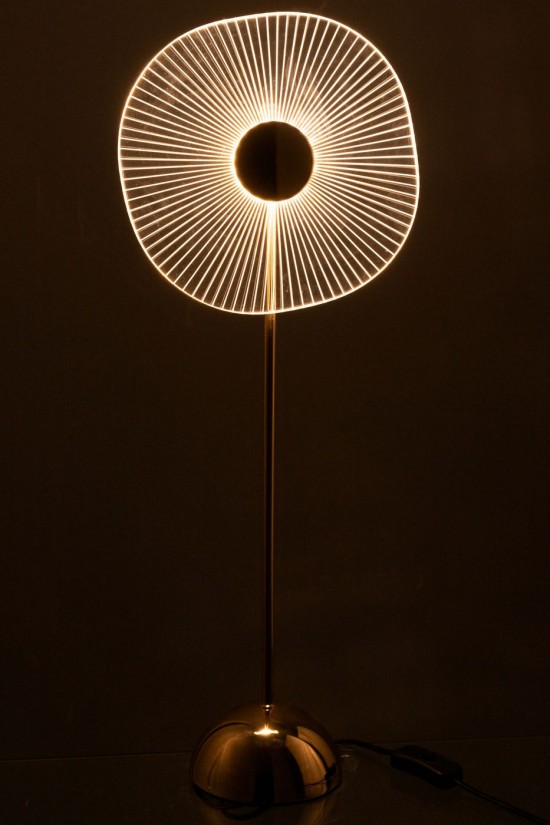 Jline Tischlampe Led Blume Metall Plastik Gold Large Lampenfusse Mit Schirmen Tischlampen Tischleuchten Innenleuchten.