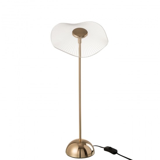 J Line Lampada Da Tavolo Led Fiore Metallo Plastica Oro Large Lámpara Led Flor Metal Plástico Oro Large.