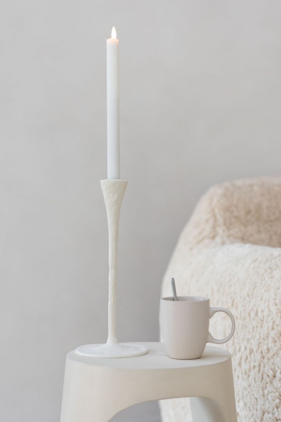 Jline Juego De 2 Portavelas Agra Aluminio Blanco.