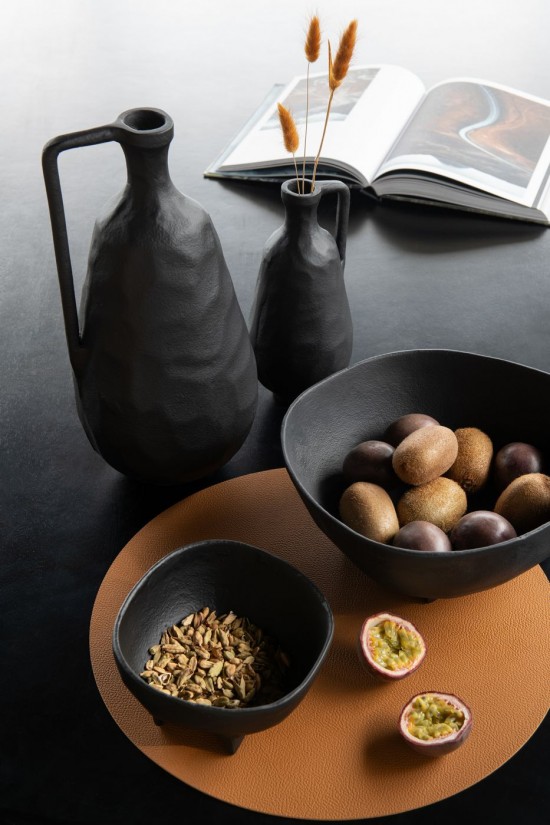 J Line Vaso Goa Alluminio Nero Large Jarron Goa Aluminio Negro Large.