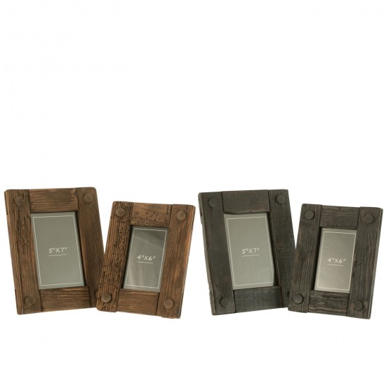 J Line Cadre photo simple Cadres photo simple Jolipa Cadre Photo Nick Bois De Pin Brun Noir Large Assortiment De 2.