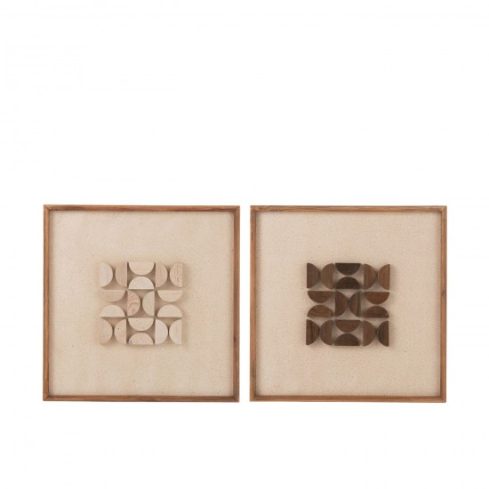 J Line Wanddecoratie Rob Dennenhout Canvas Wit Naturel wanddeco wanddecoraties JO47691.