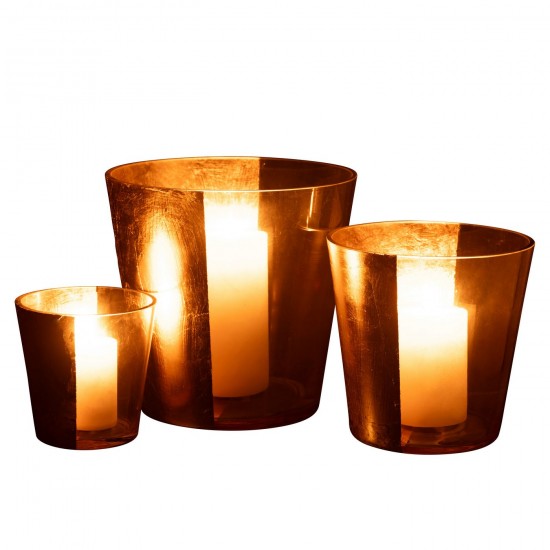 Jline Windlicht Boe Glas Transparent Gold Large lanternen.