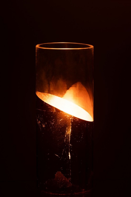 J Line lanternes photophores Jolipa Photophore Moa Verre Transparent Or Medium.