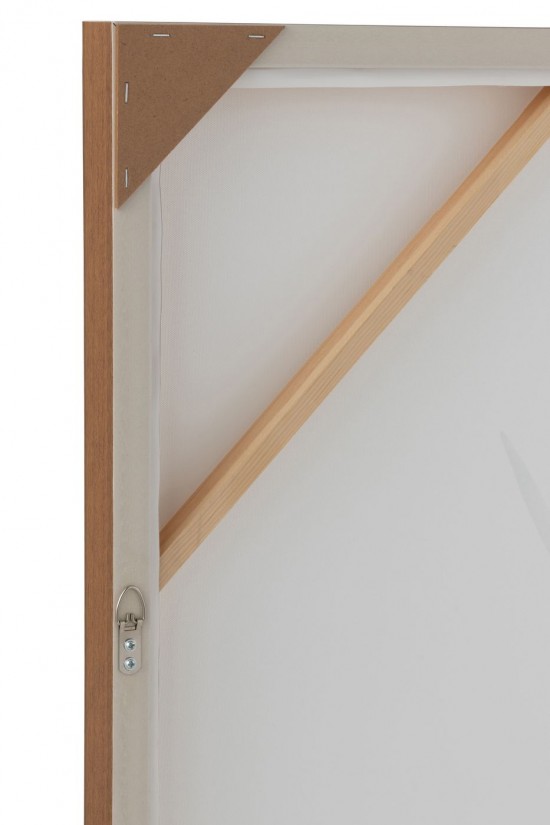 J Line canevas Jolipa Deco Murale Paysage Yack Bois De Pin Resine Blanc Marron.