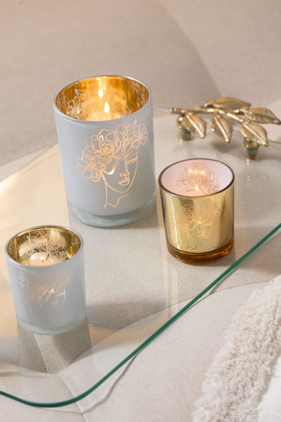 Jline Bandeja Hoja Vidrio Acero Transparente Oro.