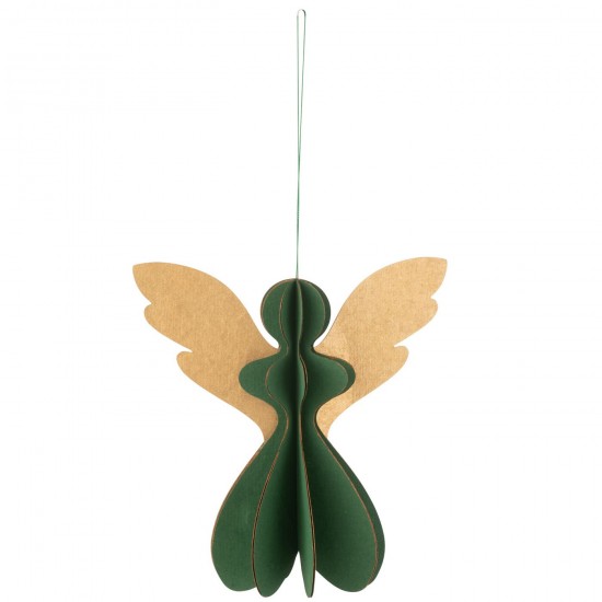 J Line Hanger Engel Papier Donkergroen Koper Large hangers JO47783.