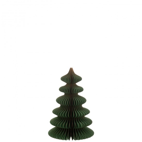 J Line Kerstboom Golven Papier Donkergroen Koper Small kerstbomen JO47787.