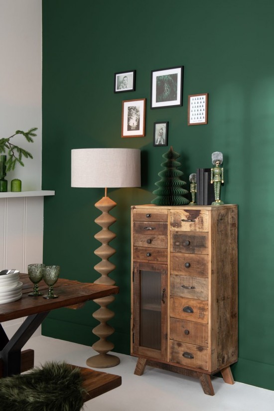 Jline Christmas Tree Waves Paper Dark Green Copper Medium.