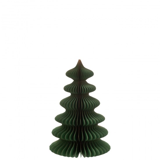 J Line Kerstboom Golven Papier Donkergroen Koper Medium kerstbomen JO47788.