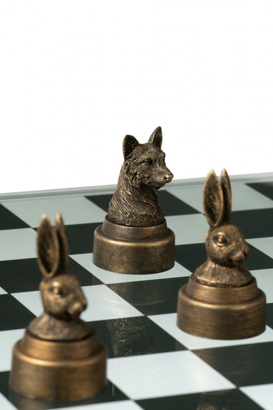 J Line Schaakspel Dieren Poly Mix schaakborden JO47927.