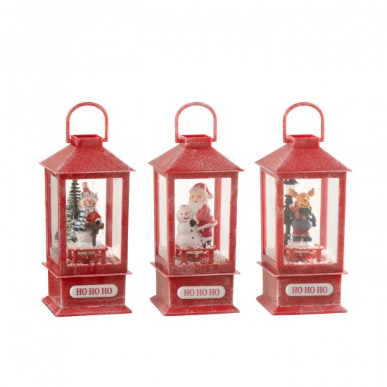 Jline Sneeuwbol Lantaarn Led Kerstmis Resine Assortiment Van 3.