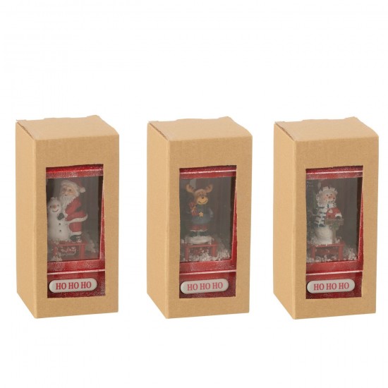 J Line Snowglobe Lantern Led Christmas Resin Assortment Of 3 snows.