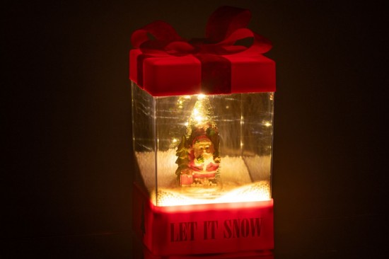 J Line neiges Jolipa Boule A Neige Boite Cadeau Led Père Noel Resine.