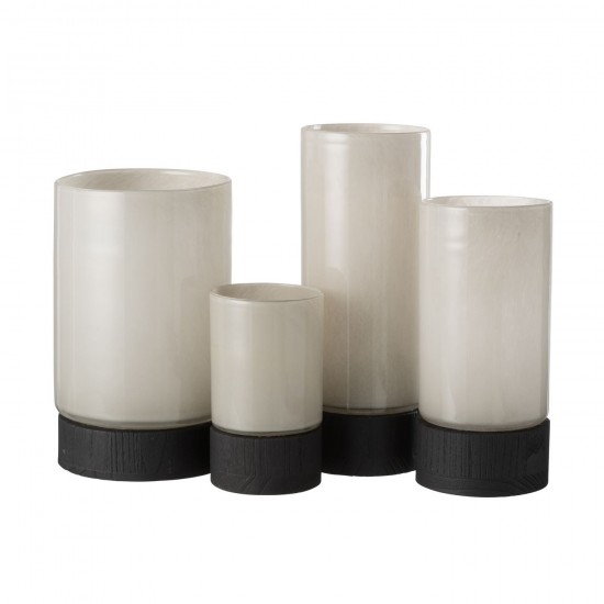 J Line Candleholder Vase Ray Glass Willow Wood Grey Black Extra Large large vases Tall vases High vases.