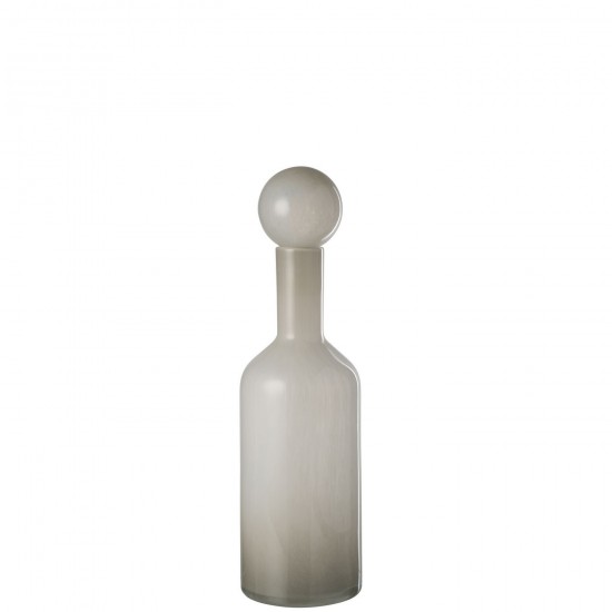 J Line Vaas Fles Stop Effen Glas Wit Small flessen JO48023.