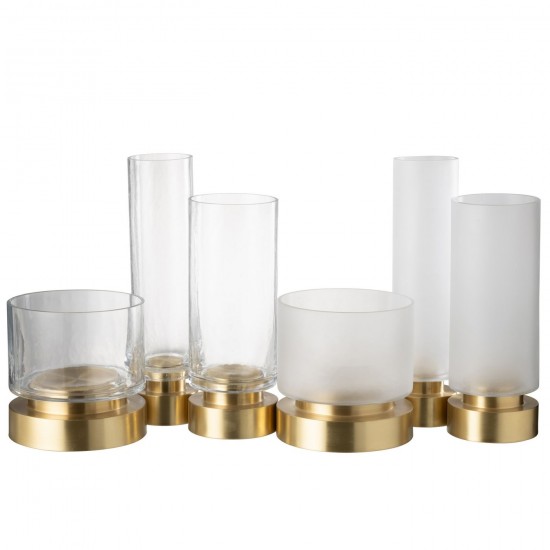 J Line Candleholder Vase Pia Glass Copper Transparent Gold Large Assortment Of 2 large vases Tall vases High vases.